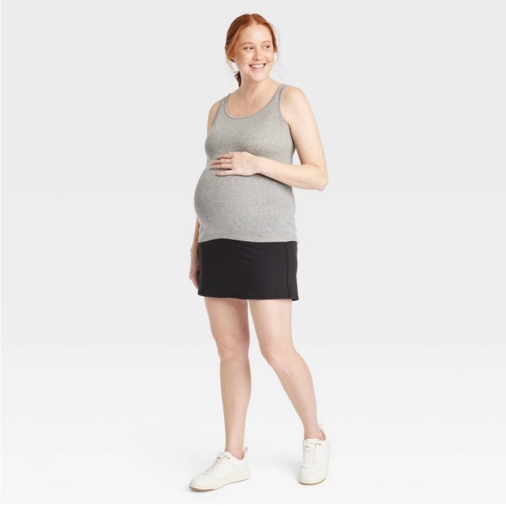 Over The Belly Active Mini Maternity Skirt Isabel Maternity Black, XL NWT